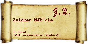 Zeidner Mária névjegykártya